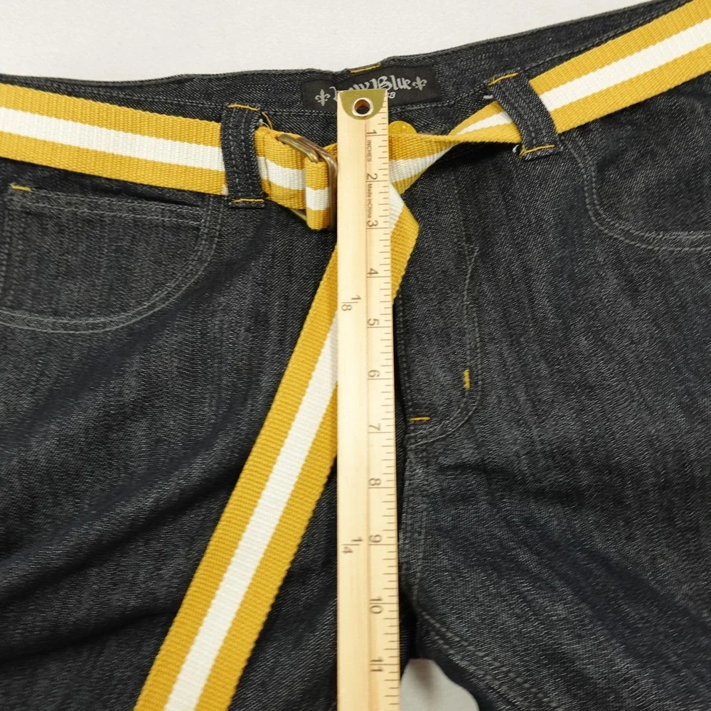 Raw Blue Jeans Mens 38x32 Act 37x30 Black Wide‎ Leg Denim Yellow Belt Grunge